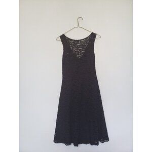 David's Bridal Womens Sz 2 Semi Formal Mini Dress Black Lace Sleeveless Prom
